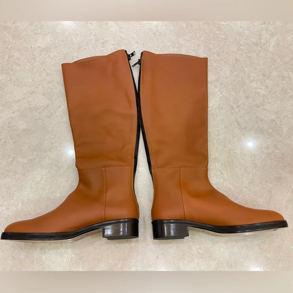 FRAME Le Ramsey Knee High Boot In Tobacco Size 39 - Picture 9 of 17